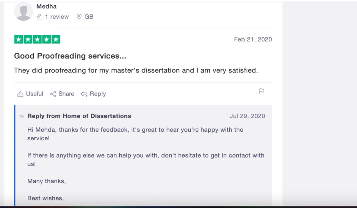 home of dissertations reviews